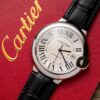 Cartier Ballon Bleu WSBB0026 White Dial Leather Strap