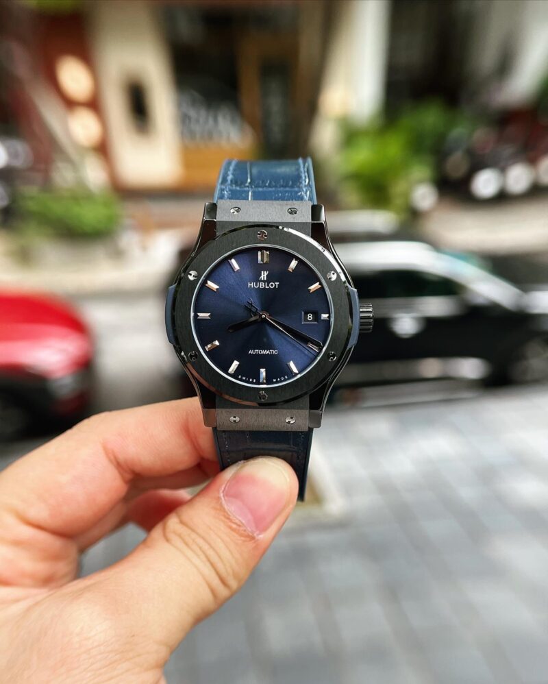 Hublot Classic Fusion Ceramic Blue Leather Strap