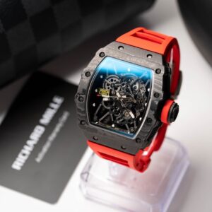 Richard Mille RM35-01 Black Carbon Orange Rubber Strap Best Replica