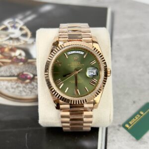 Rolex Day-Date 228235 Rose Gold Green Dial Best Replica