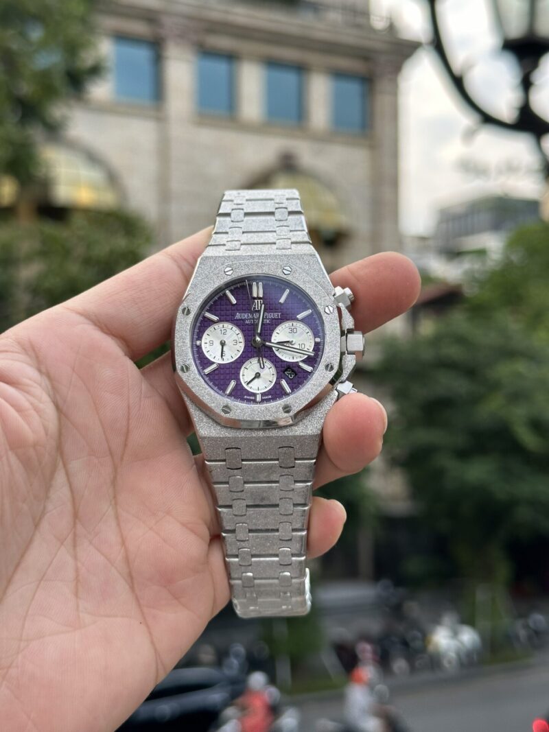 Audemars Piguet Royal Oak Chronograph 26331BC Purple Dial Frosted White Gold Replica