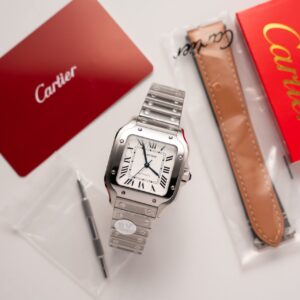 Cartier Santos WSSA0029 White Dial Best Replica 35.1mm