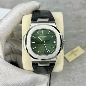 Patek Philippe Nautilus 5711 Olive-Green Dial Leather Strap Best Replica