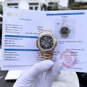 Patek Philippe Nautilus 5723/1R-010 18K Gold Wrapped Custom Moissanite