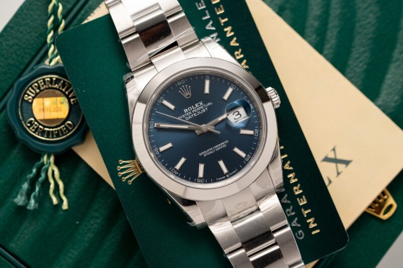 Rolex Datejust 126300 Blue Dial Smooth Bezel Best Replica 41mm