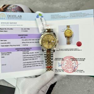 Rolex Datejust 126333 Golden Fluted-Motif Dial 18K Gold Wrapped Jubilee Bracelet