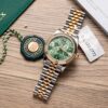 Rolex Datejust 278273 Olive-Green Floral-Fluted Dial 18K Gold Wrapped