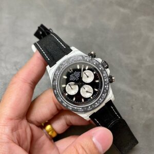 Rolex Daytona DiW Black Dial White Subdial Quartz Fiber Replica