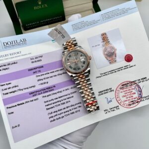 Rolex Datejust Wimbledon Dial 18K Rose Gold Wrapped Jubilee Bracelet