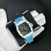 Richard Mille RM35-01 White Carbon TPT Blue Rubber Strap Best Replica